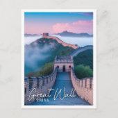 Mooie Grote Muur van China mistige ochtend Briefkaart (Voorkant)