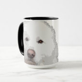 Mooie Grote Pyreneeën Mok van Dog Coffee (Voorkant links)