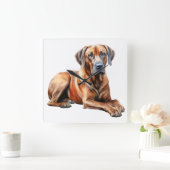 MOOIE GROTE RHODESIAN RIDGEBACK HOND VIERKANTE KLOK (Huis)