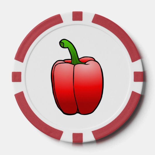 Mooie Grote Rode Paprika Poker Chips (Voorkant)