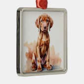 MOOIE GROTE RODE VIZSLA HOND METALEN ORNAMENT (Rechts)