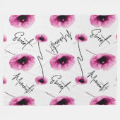 Mooie grote roze bloemenfleece deken (Voorkant (Horizontaal))