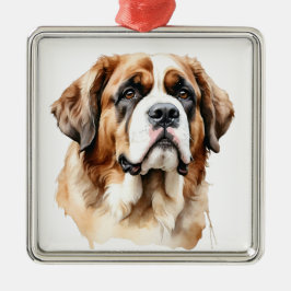 MOOIE GROTE SAINT BERNARD HOND METALEN ORNAMENT