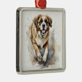 MOOIE GROTE SAINT BERNARD HOND METALEN ORNAMENT (Rechts)