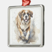 MOOIE GROTE SAINT BERNARD HOND METALEN ORNAMENT (Links)
