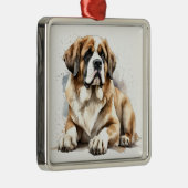 MOOIE GROTE SAINT BERNARD HOND METALEN ORNAMENT (Rechts)