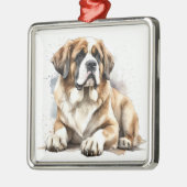 MOOIE GROTE SAINT BERNARD HOND METALEN ORNAMENT (Links)