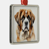 MOOIE GROTE SAINT BERNARD HOND METALEN ORNAMENT (Rechts)