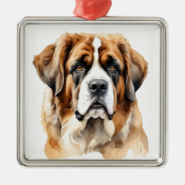 MOOIE GROTE SAINT BERNARD HOND METALEN ORNAMENT