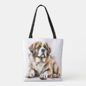 MOOIE GROTE SAINT BERNARD HOND TOTE BAG (Achterkant)