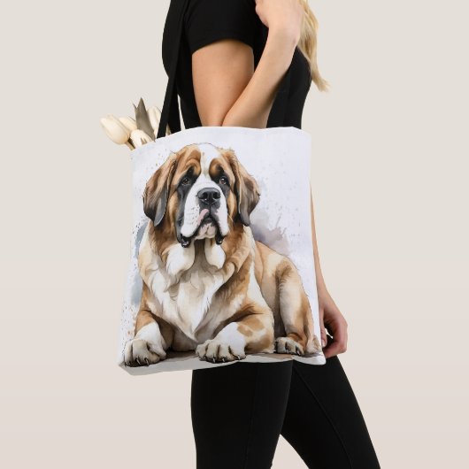 MOOIE GROTE SAINT BERNARD HOND TOTE BAG (Dichtbij)