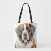 MOOIE GROTE SAINT BERNARD HOND TOTE BAG (Voorkant)