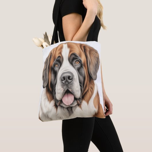 MOOIE GROTE SAINT BERNARD HOND TOTE BAG (Dichtbij)