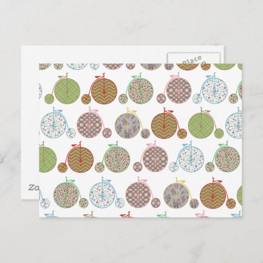 Mooie  grote voorwielfietsen briefkaart (Voorkant / Achterkant)