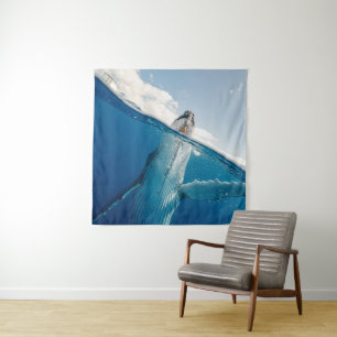 Mooie grote walvis wandkleed