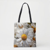 Mooie grote, wilde dagertjes met waterdruppels tote bag (Voorkant)