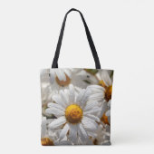 Mooie grote, wilde dagertjes met waterdruppels tote bag (Achterkant)