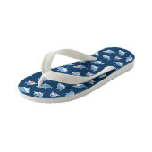 Mooie Grote Witte Haaien Oceaanpatroon Kinder Teenslippers (Schuin)