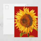 Mooie grote zonnebloem  feestdagenkaart (Voorkant / Achterkant)