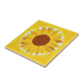 Mooie grote zonnebloem gele bloem tegeltje (Zijkant)