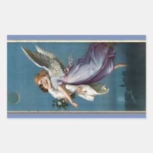 Mooie Guardian Angel Painting Rechthoekige Sticker