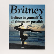 MOOIE GYMNASTIEK MEISJE GEPERSONALISEERDE PUZZEL