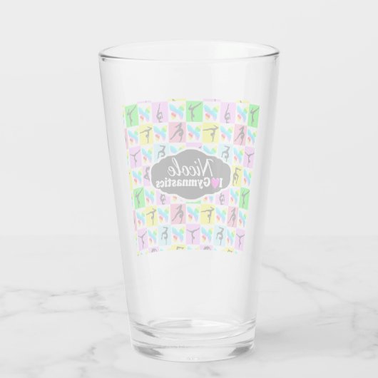 MOOIE GYMNASTIEK VLINDER ONTWERP GLAS (Achterkant)