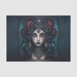 Mooie Gypsy Fortune Teller Woman Decoupage Tissuepapier