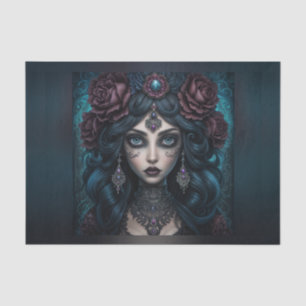 Mooie Gypsy Fortune Teller Woman Decoupage Tissuepapier
