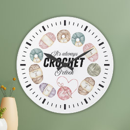 Mooie haakgaren wandklok | Cadeauboodschap voor de