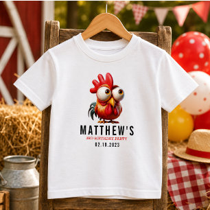 Mooie Haan Karikaturen 3e Verjaardagsfeestje Kinder Shirts