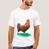 Mooie Haan Kip met kleurrijke staart T-shirt (Voorkant)
