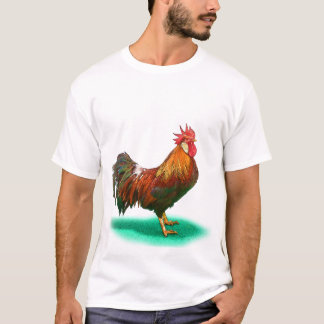 Mooie Haan Kip met kleurrijke staart T-shirt