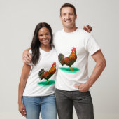 Mooie Haan Kip met kleurrijke staart T-shirt (Unisex)