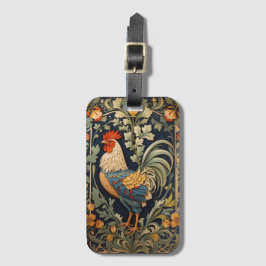 Mooie  haan William Morris geïnspireerd Bagagelabel