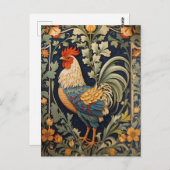 Mooie haan William Morris geïnspireerd Briefkaart (Voorkant / Achterkant)