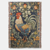 Mooie  haan William Morris geïnspireerd Deken (Voorkant Verticaal)