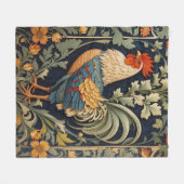 Mooie  haan William Morris geïnspireerd Fleece Deken (Voorkant (Horizontaal))