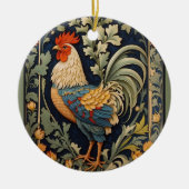 Mooie haan William Morris geïnspireerd Keramisch Ornament (Voorkant)