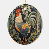 Mooie  haan William Morris geïnspireerd Keramisch Ornament (Links)