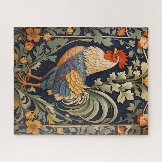 Mooie  haan William Morris geïnspireerd Legpuzzel (Horizontaal)