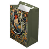 Mooie haan William Morris geïnspireerd Medium Cadeauzakje (Voorkant Gekanteld)