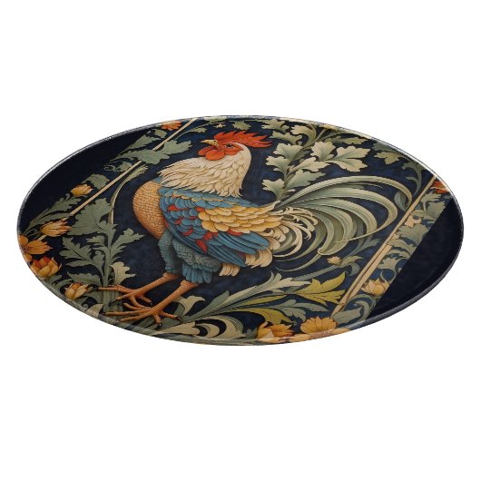 Mooie  haan William Morris geïnspireerd Snijplank (Hoek)