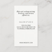 Mooie haar- en make-upstyling / Bloemmotief Visitekaartje (Achterkant)