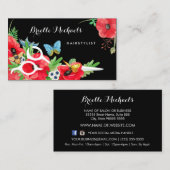 Mooie Haarstylist rode papaver bloem met schaar Visitekaartje (Voorkant / Achterkant)