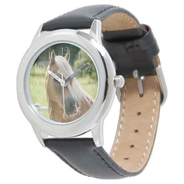 Mooie haflinger paard portret horloge (Gekanteld)