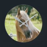 Mooie haflinger paard portret ronde klok<br><div class="desc">Mooie haflinger paard portret</div>