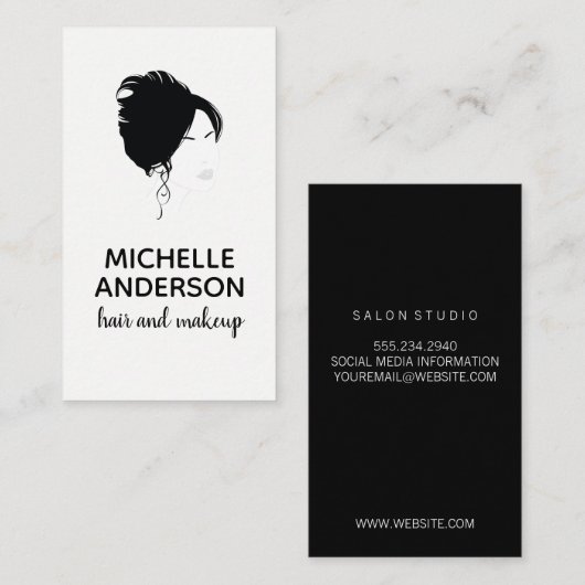 Mooie Hair en Makeup Visitekaartje (Voorkant / Achterkant)