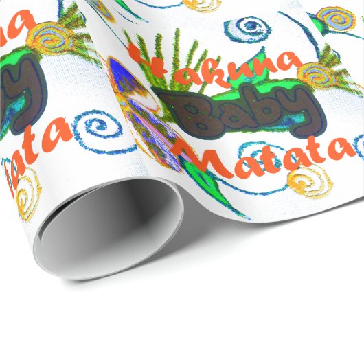 Mooie Hakuna Matata Baby. Cadeaupapier (Rol Hoek)