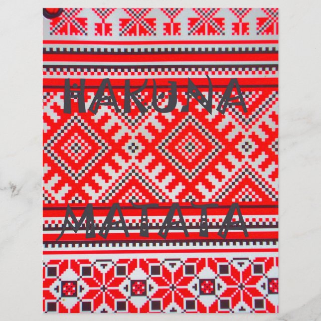 Mooie Hakuna Matata Graphic Text Art Design (Voorkant)